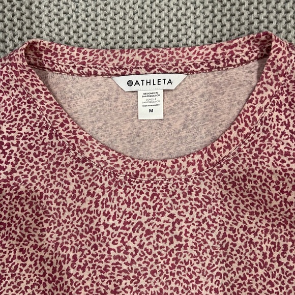 LIKE NEW Athleta Leopard Print Pink Tank Top - Picture 2 of 2